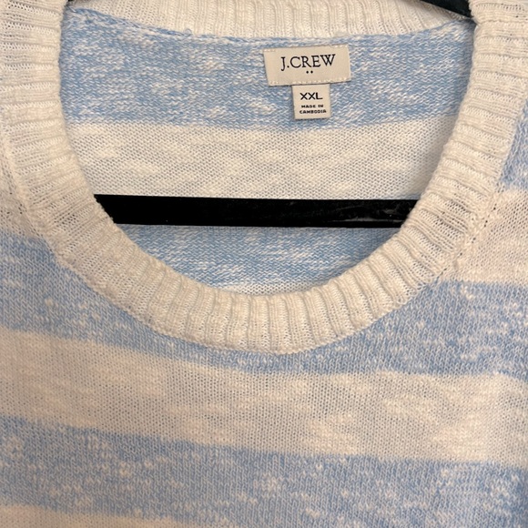 Lightweight Blue and White Striped J Crew Sweater - Picture 2 of 3